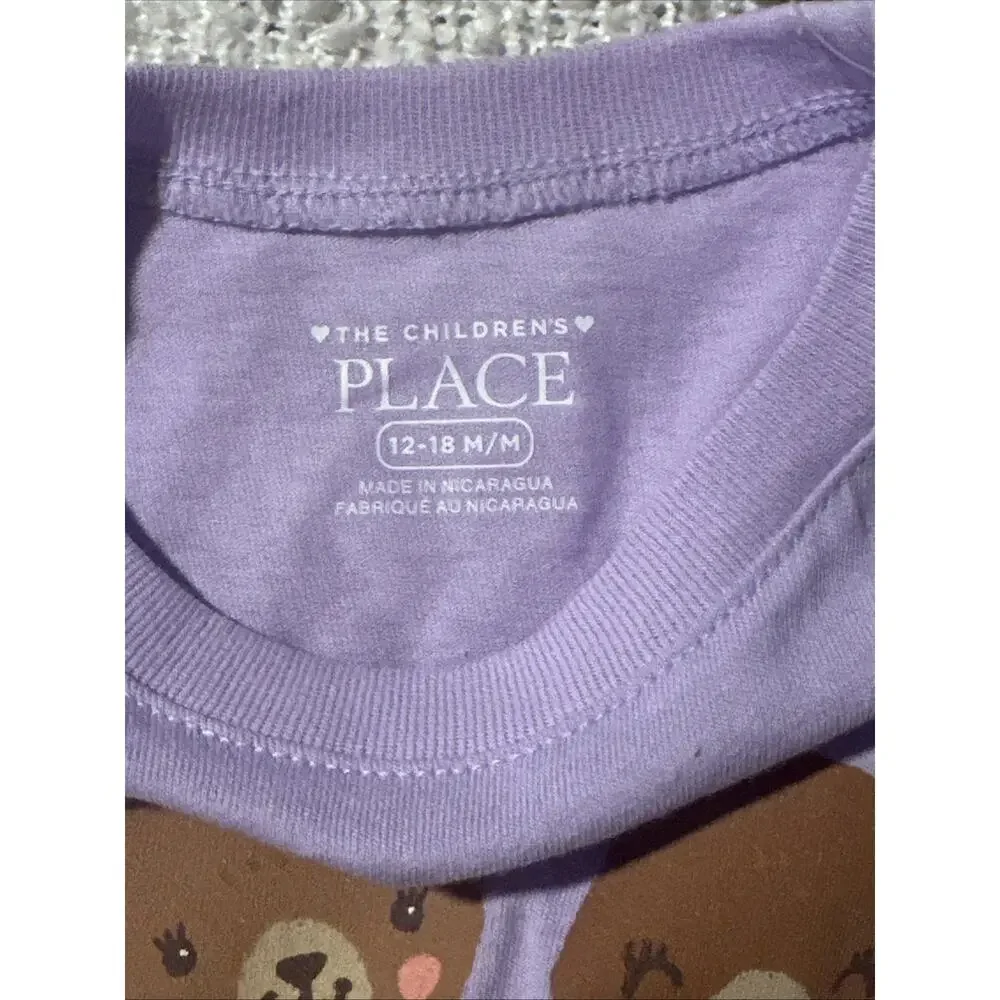 NWT Children’s Place 12-18 Months Purple Bears Shirt New With Tag
